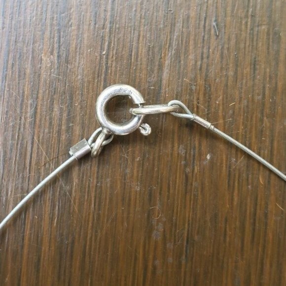 Artisan Wire Strand Glass Pendant Beaded Necklace Green and Purple - Picture 4 of 5